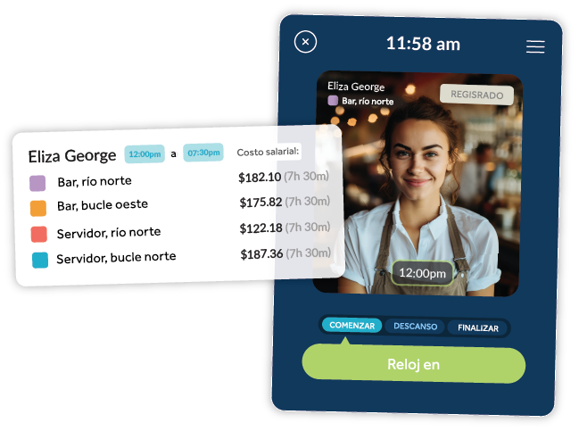 Reloj de la App para marcar ingresos y salidas