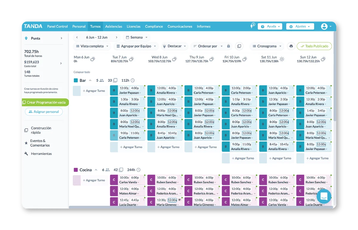 app para planificar turnos