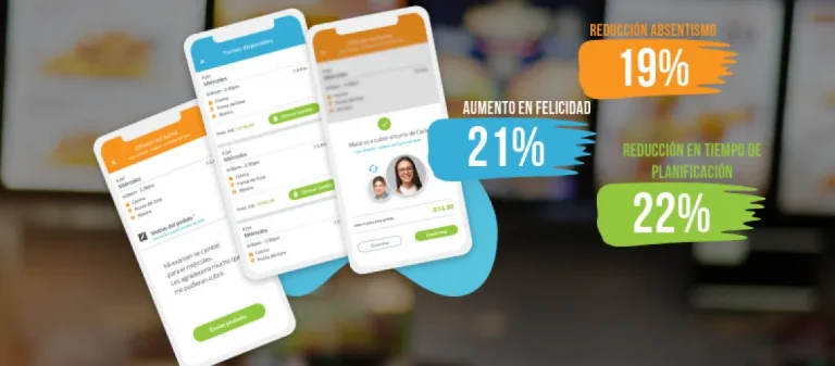 Empleado programando turnos de trabajo en una aplicación de gestión de personal para retail